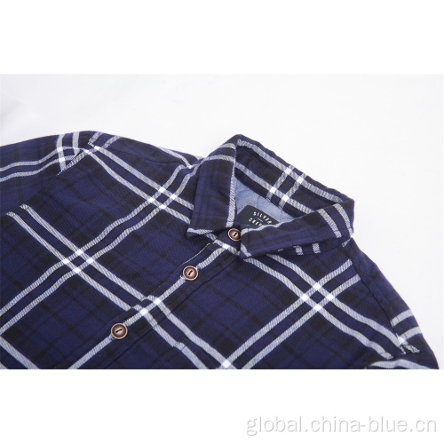 Blue Shirt men's 100%cotton padding shirt jacket Factory